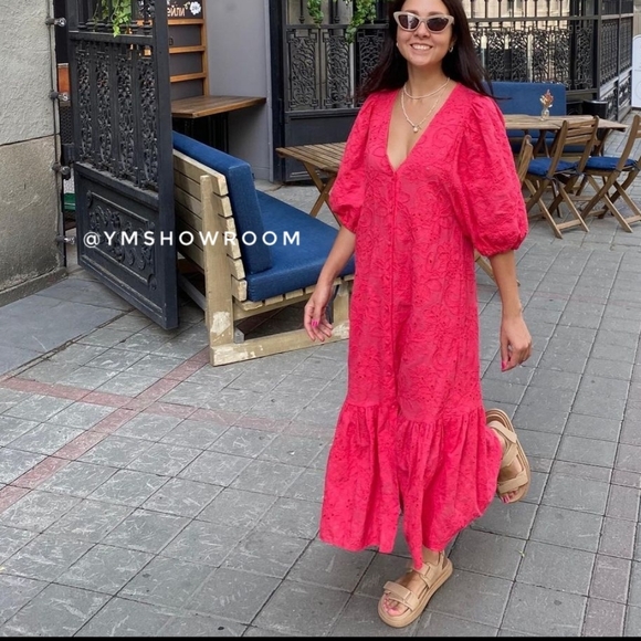 🔥Last 1🔥 ZARA Openwork embroidered midi dress - Picture 2 of 6